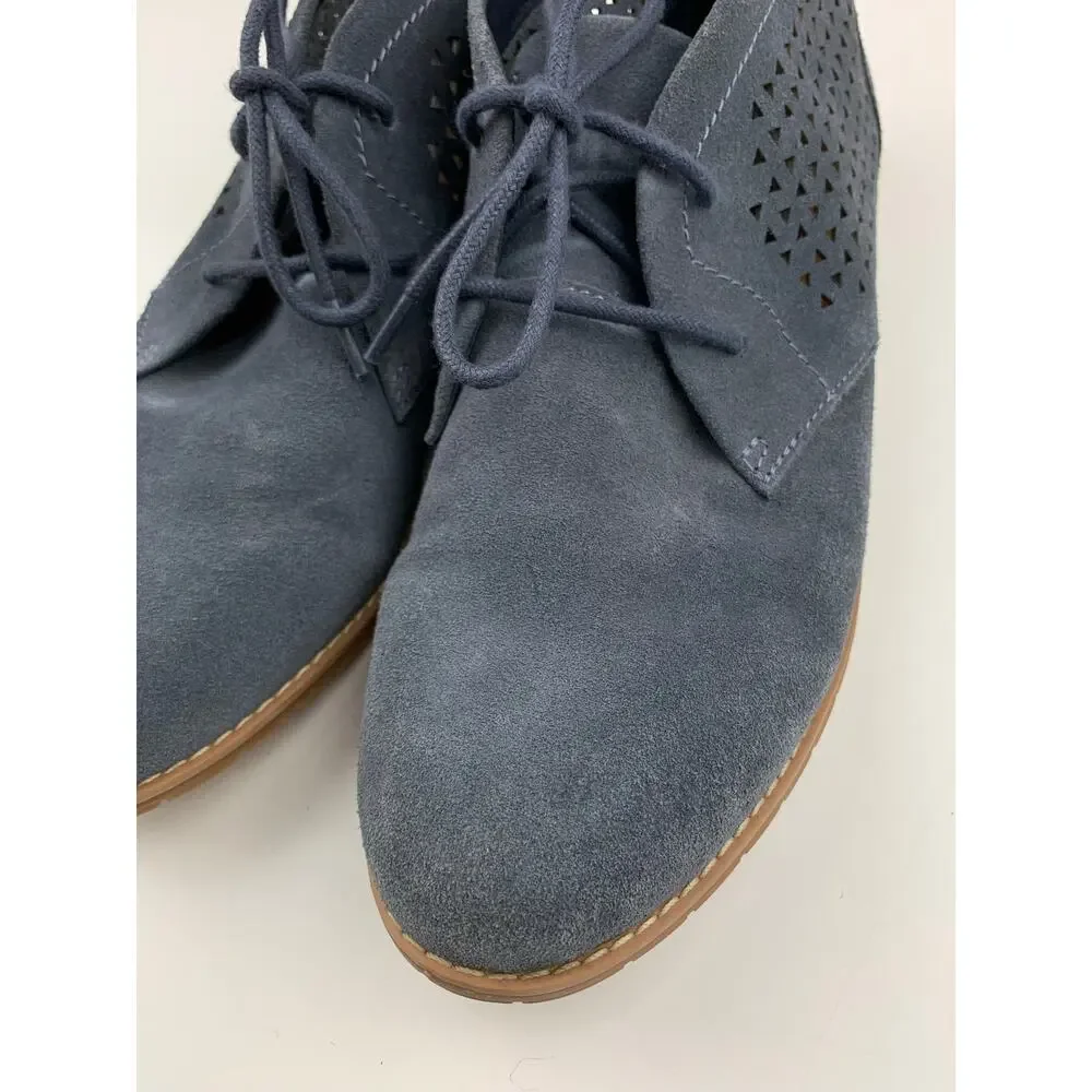 Eurosoft by Sofft Emmeline Ankle Boots Chukka Blue Suede Perforated Women's 10